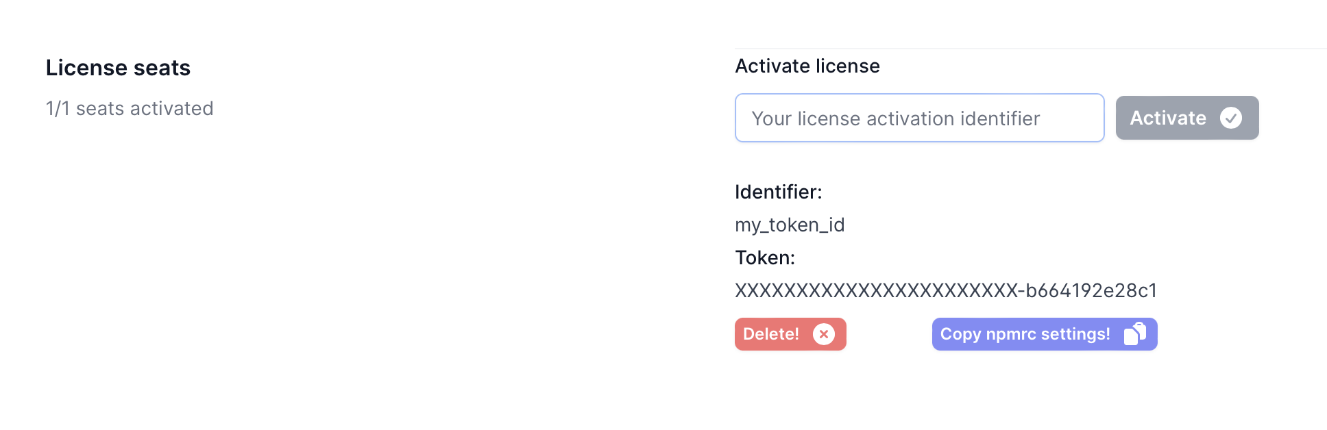 License activation